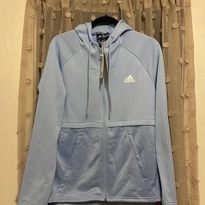 NWT Adidas ClimaWarm Women's Full-Zip Hoodie, Light Blue